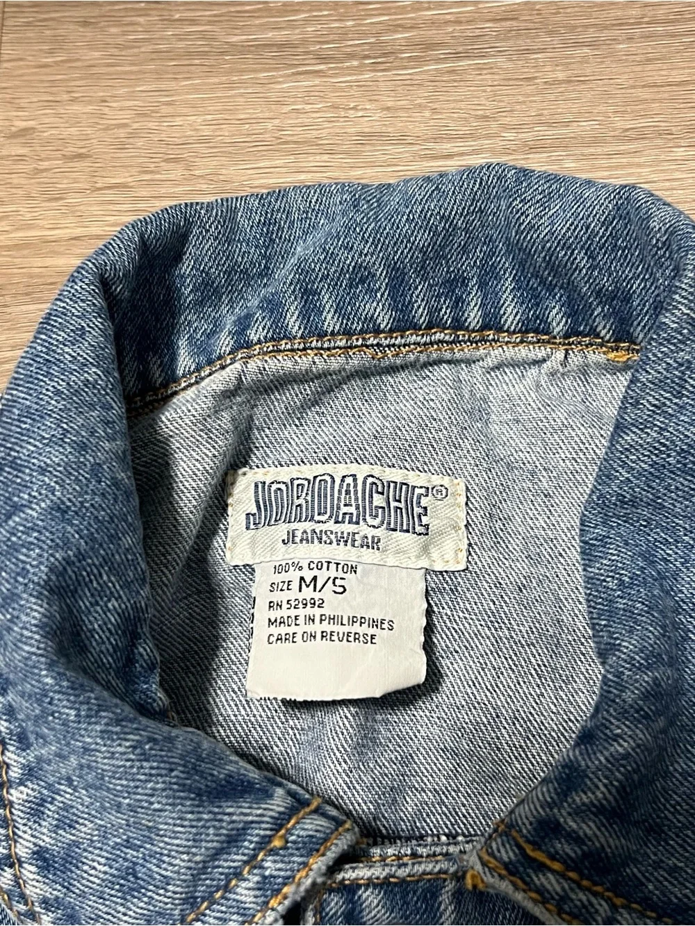 Vintage Jordache Kids Medium 5 Blue Jean Jacket Trucker Denim Button Up 80s